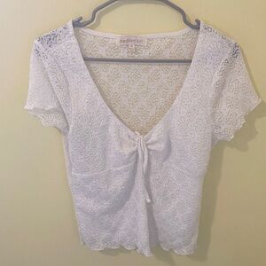 Madden Girl White Lace Top with Bow